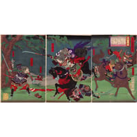 楊洲周延「大日本国誌略之内　巴御前」明治15年（1882）【浮世絵】