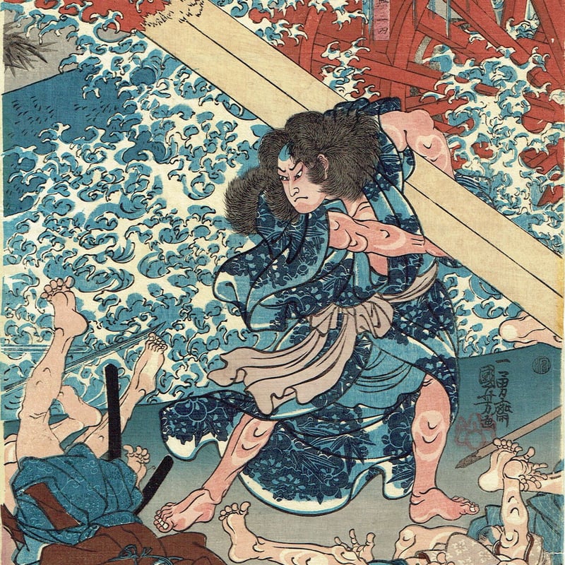 歌川国芳「美盾八競 晴嵐」弘化2〜3年（1845-46）【浮世絵】 | 浮世絵