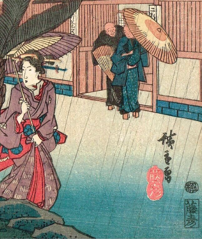 ⑩蔵出し　江戸時代の英派絵師　高嵩谷　日本画　掛け軸　万歳 ⑩蔵出し 江戸時代の英派絵師 高嵩谷 日本画 掛け軸 万歳 美術品
