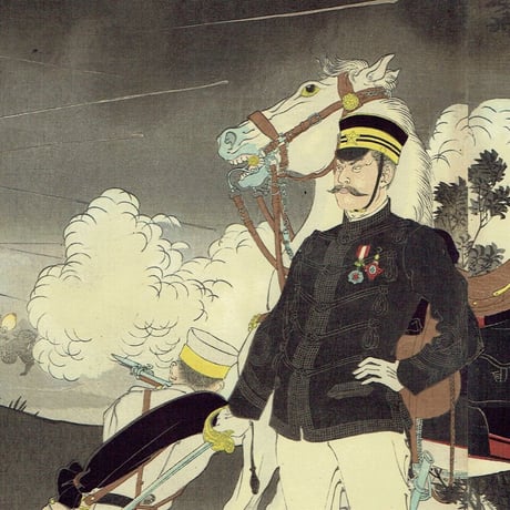 水野年方「大日本帝国萬々歳平壌激戦大勝図」明治27年（1894）　【浮世絵】