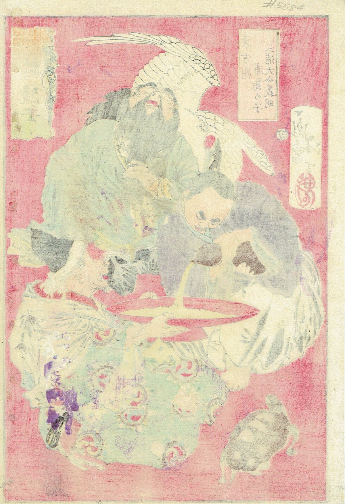 月岡芳年「一魁随筆 東方朔 浦島の子 三浦大介義明」明治6年 月岡芳年「一魁随筆 東方朔 浦島の子 三浦大介義明」明治6年