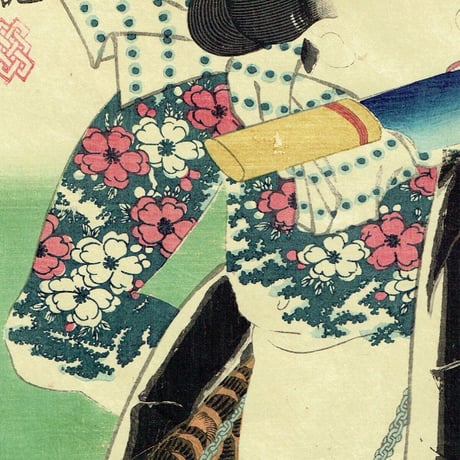 豊国三代「近世水滸伝 夏目子僧新助 岩井粂三郎」文久2年（1862）【浮世絵】