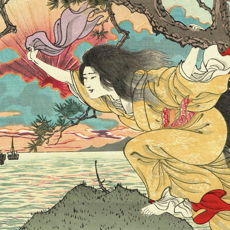 安達 吟光「古今名婦鏡  松浦左用姫」明治22年（1889）【浮世絵】