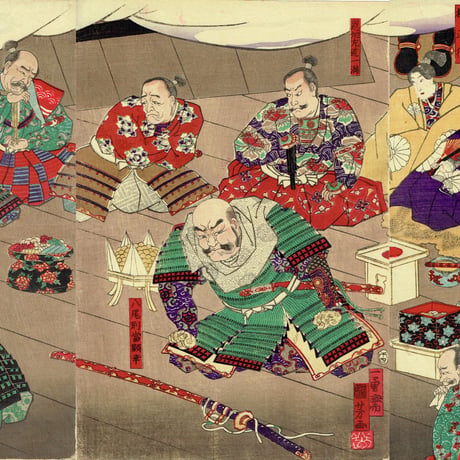 歌川国芳「楠ノ陣中ニ杉本顕幸ヲ計テ銘剣ヲ得ノ図」安政5年（1858）【浮世絵】