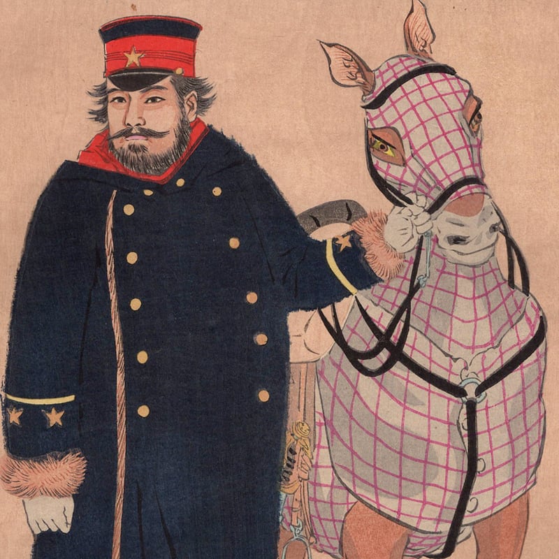 小林清親「陸海軍人高名鑑 第三師団長 桂太郎」明治28年【浮世絵