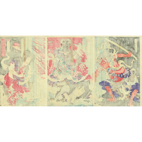 豊原国周 「那智瀧祈誓文覚」明治22年【浮世絵】