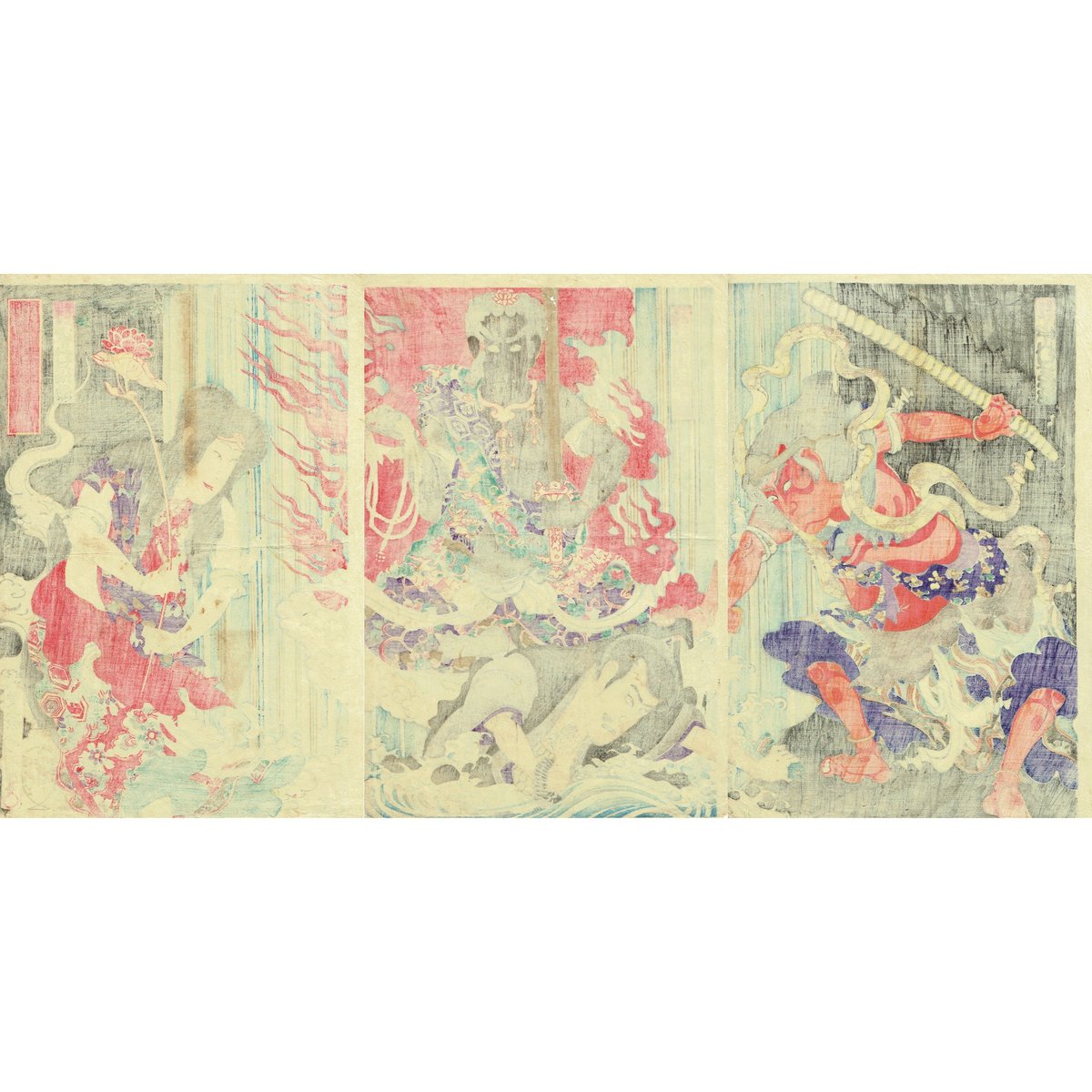 豊原国周 「那智瀧祈誓文覚」明治22年【浮世絵】 | 浮世絵販売