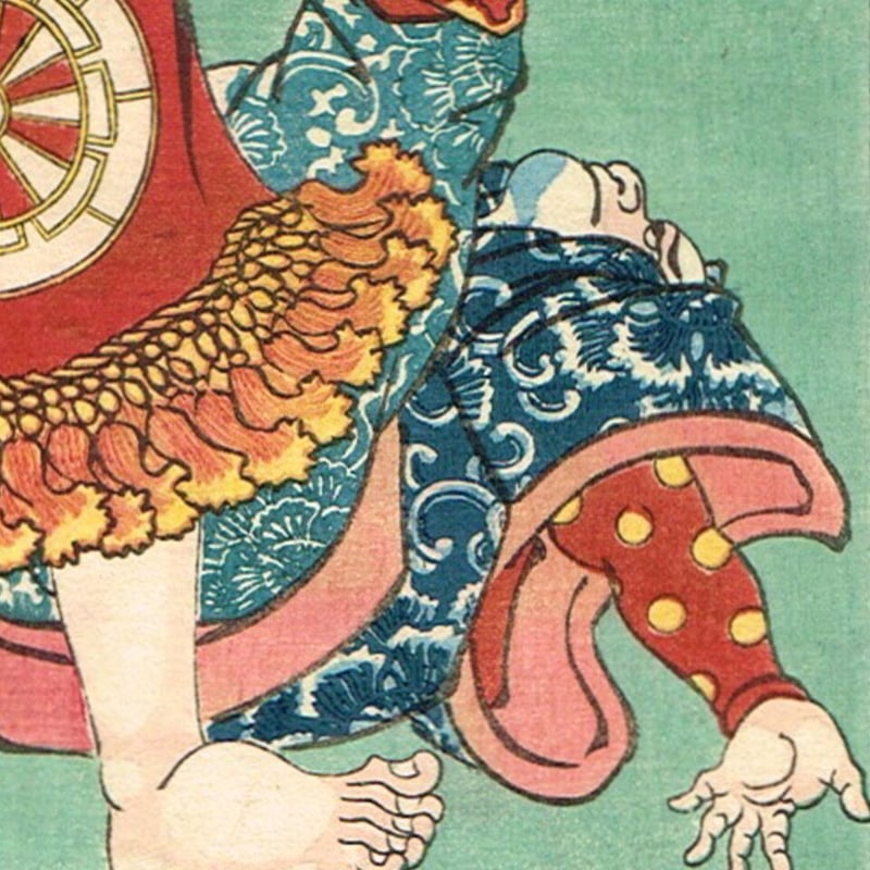 歌川国芳「源氏雲浮世画合 初音 佐藤忠信」弘化2年(1845 歌川国芳「源氏雲浮世画合 初音 佐藤忠信」弘化2年(1845