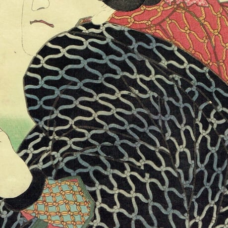 豊国三代「近世水滸伝 おんな幹助 岩井杜若」文久2年（1862）【浮世絵】
