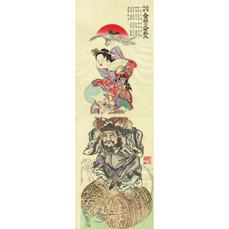 河鍋暁斎「金性の人有卦ニ入」明治5年（1872）【浮世絵】