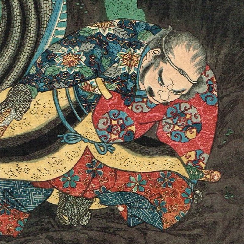 歌川国芳 「英雄大倭十二士 荏柄平太 巳」安政1年【浮世絵 歌川国芳 「英雄大倭十二士 荏柄平太 巳」安政1年【浮世絵