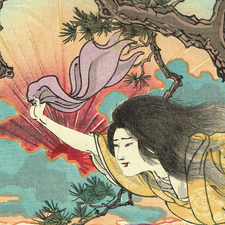 安達 吟光「古今名婦鏡  松浦左用姫」明治22年（1889）【浮世絵】