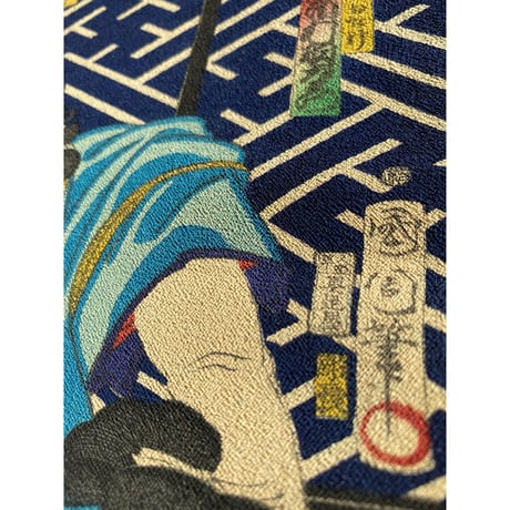 豊原国周「縮緬絵」元絵-「下女おたけ 竹松改 市村羽左衛門 下男小助 尾上菊五郎」慶応4年【浮世絵】