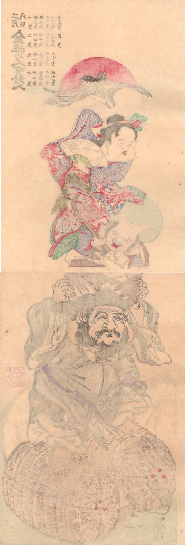 河鍋暁斎「金性の人有卦ニ入」明治5年（1872）【浮世絵】 | 浮世絵販売