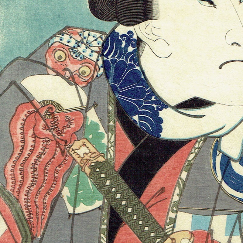 豊国三代「梅暦見立八勝人 四 男達鳳巾の播蔵」安政6年【浮世絵