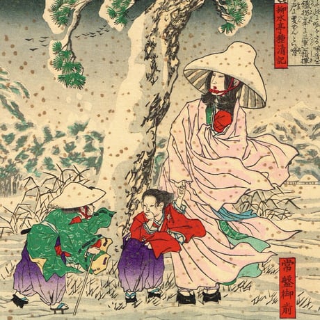 安達吟光「善悪児手柏 常盤御前 / 清盛入道 」明治18年【浮世絵】