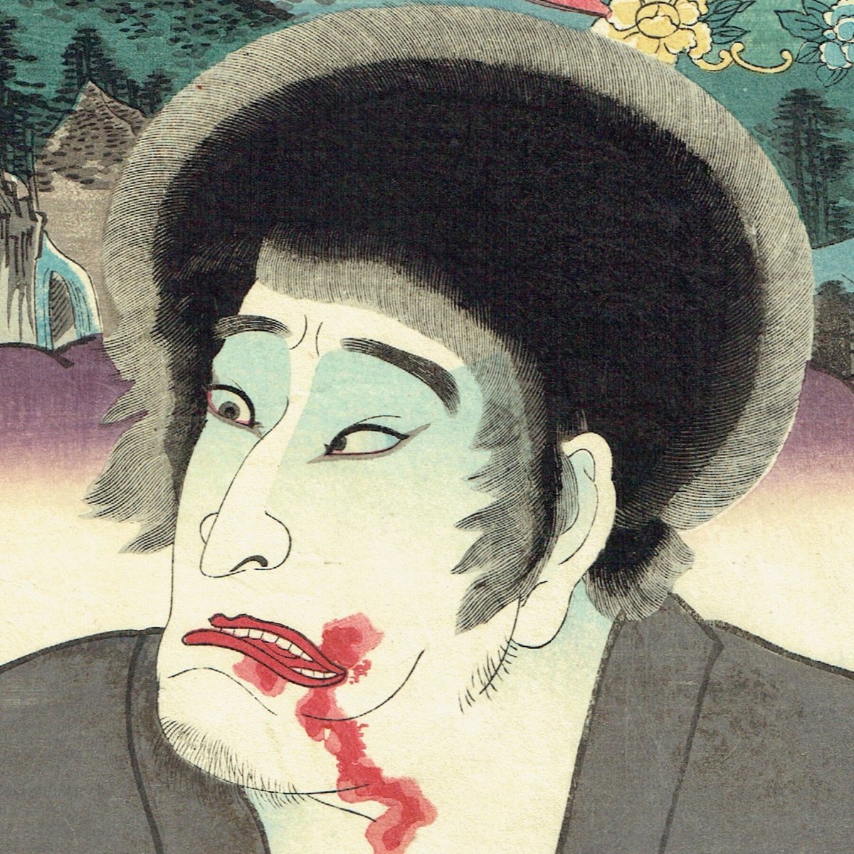 浮世絵、東海道四日市石薬師間(清水谷清玄）三代豊国画 fit=scale-down,w=1200