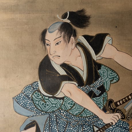 春濤 銘「芳流閣決闘図」 明治期【掛軸】