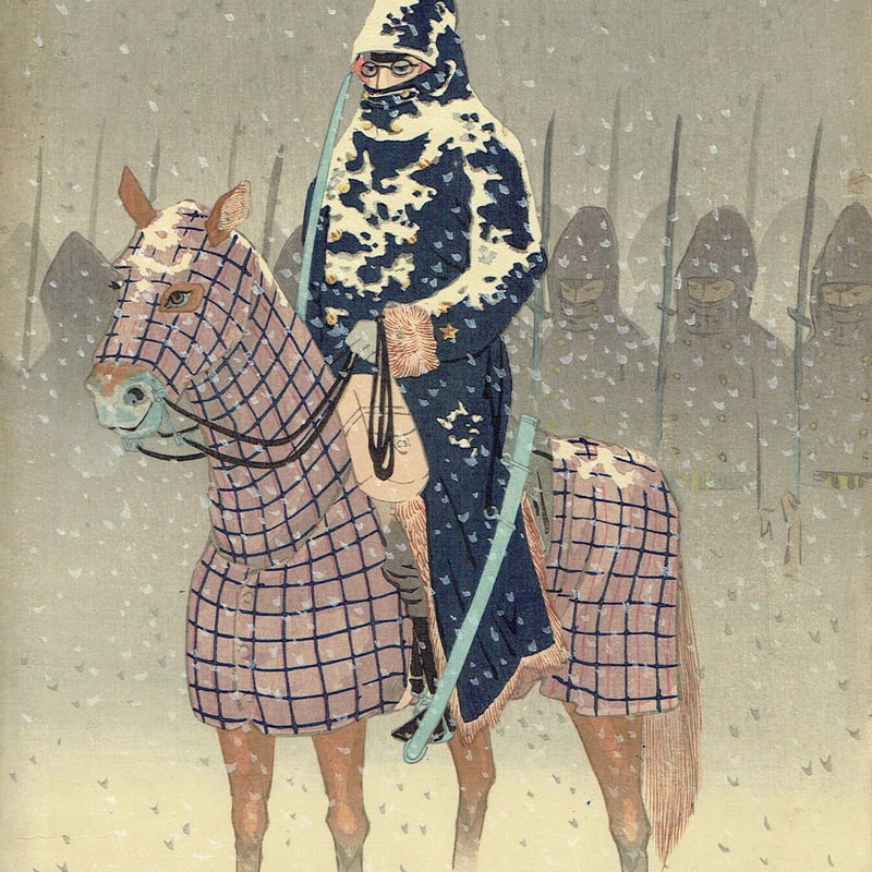 小林清親「威海衛上陸進軍之図」明治28年(1895)【浮世絵 小林清親「威海衛上陸進軍之図」明治28年(1895)【浮世絵