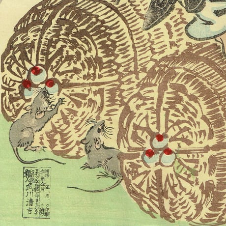 河鍋暁斎「七福神酒宴之図」明治15年【浮世絵】