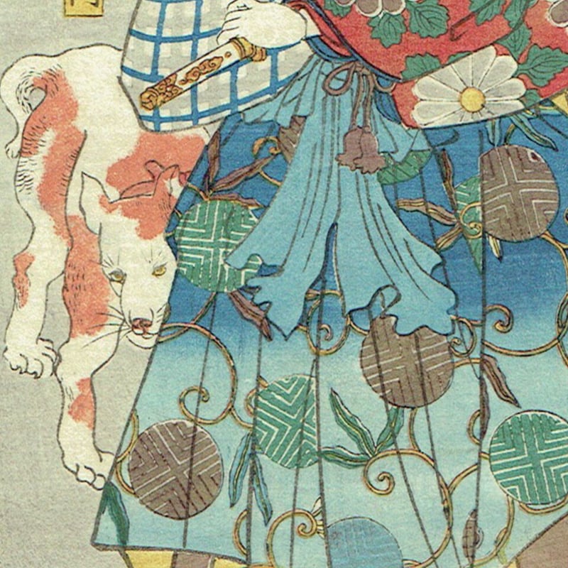 歌川国芳「源氏雲浮世画合 蛍 於岩」弘化2年（1845）【浮世絵