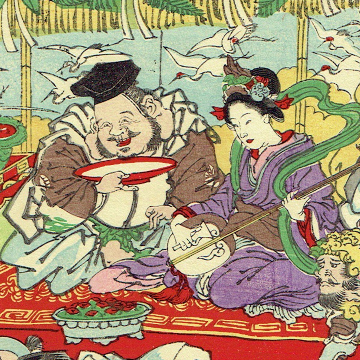 河鍋暁斎「新版大黒天福引之図」明治20年【浮世絵】 | 浮世絵
