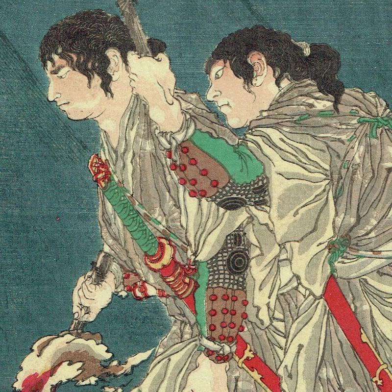 月岡芳年「一魁随筆 曽我十郎佑成 曽我五郎時致」明治5年 月岡芳年「一魁随筆 曽我十郎佑成 曽我五郎時致」明治5年
