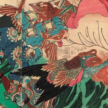 月岡芳年「源牛若丸僧正坊ニ武術覚図」慶応元年【浮世絵】
