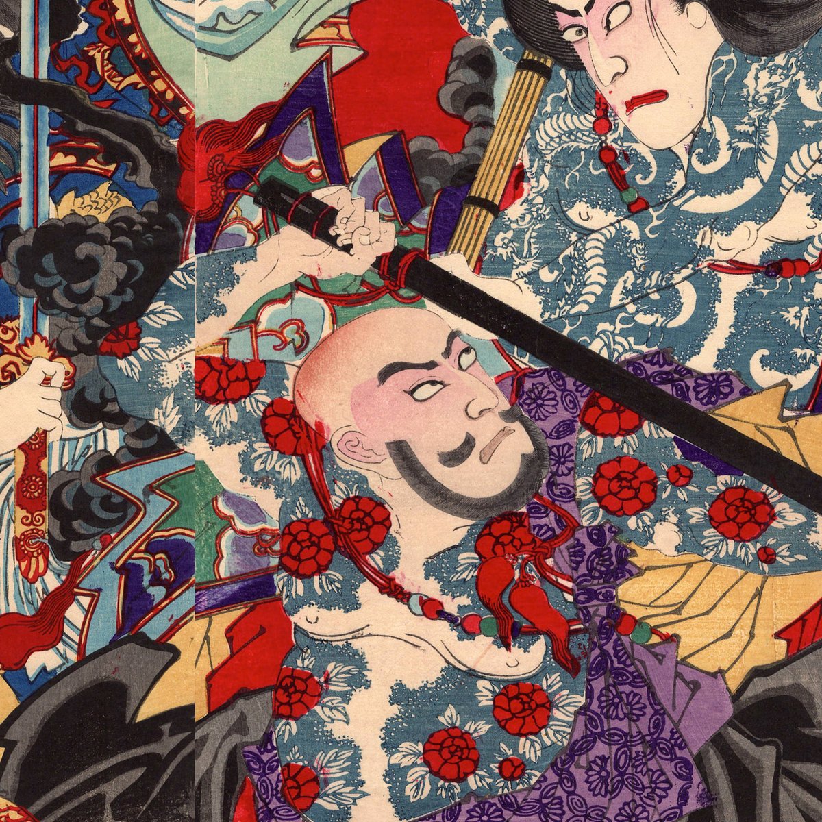 小国政「見立水滸伝」明治24年【浮世絵】 | 浮世絵販売・買取「竹井