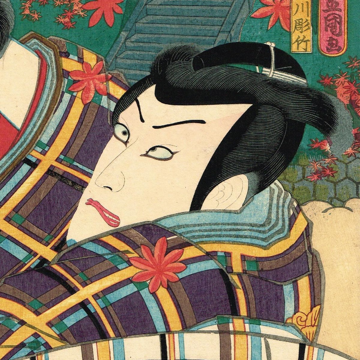 浮世絵版画、江戸紫五十四帖第六末摘花、三代歌川豊国画、嘉永5年出版 fit=scale-down,w=1200