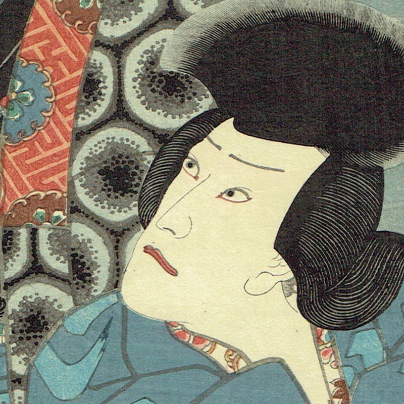 豊国三代「東海道五十三次の内 由井/常悦 奥津/児雷也」安政6年