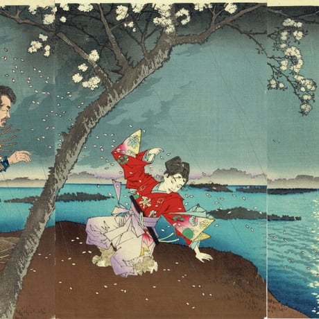 月岡芳年「東名所墨田川梅若之古事」明治16年【浮世絵】