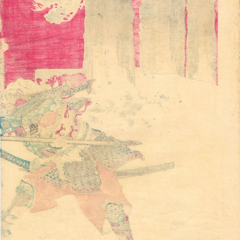 尾形月耕 「吉野山忠信君討覺範囲」 明治31年【浮世絵