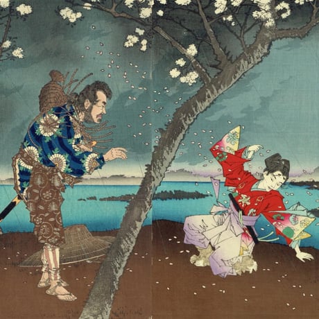 月岡芳年「東名所墨田川梅若之古事」明治16年【浮世絵】