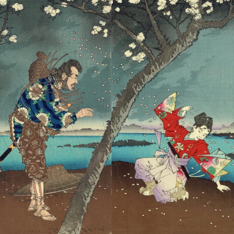 月岡芳年「東名所墨田川梅若之古事」明治16年【浮世絵 月岡芳年「東名所墨田川梅若之古事」明治16年【浮世絵