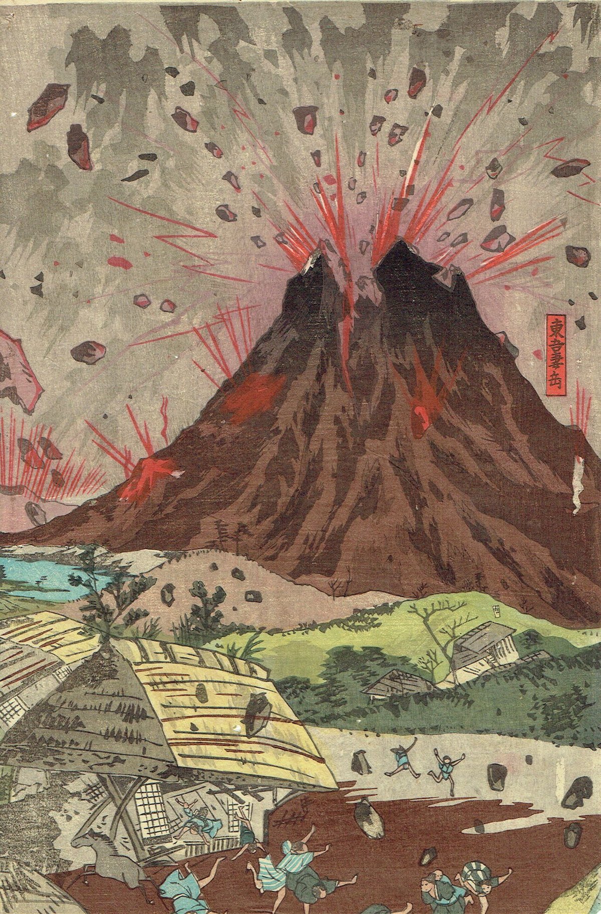 「山口県」絵画 額有り 「漁火」 山口県」絵画 額有り 「漁火」