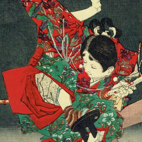 月岡芳年 「義経記五條橋之図」明治14年(1881)【浮世絵】