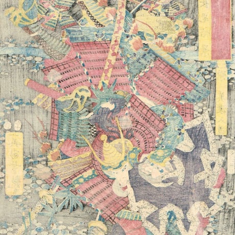 歌川芳艶「川中島大合戦組討尽 原美濃入道 長尾信景」安政4年【浮世絵】