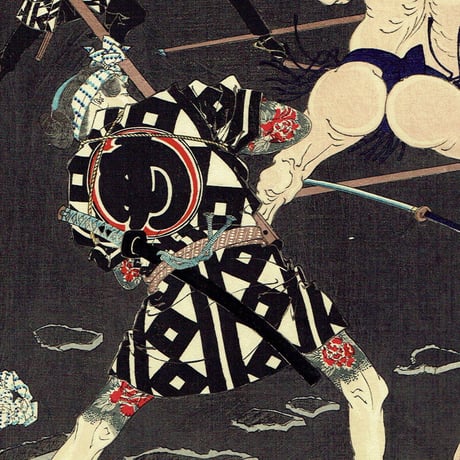 月岡芳年「新撰東錦絵　神明相撲闘争之図」明治19年(1886)【浮世絵】