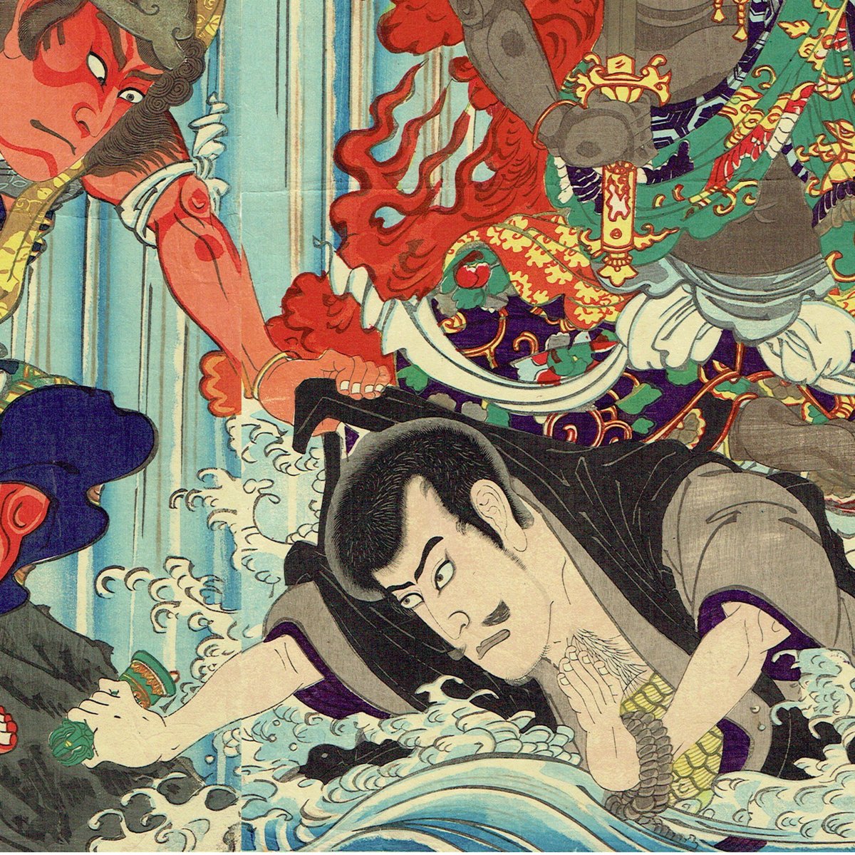 豊原国周 「那智瀧祈誓文覚」明治22年【浮世絵】 | 浮世絵販売