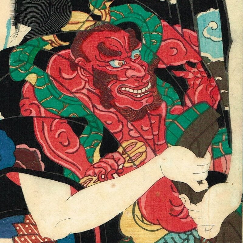 二代歌川国貞「自筆三十六句合 中村芝翫」慶応元年【浮世絵 二代歌川国貞「自筆三十六句合 中村芝翫」慶応元年【浮世絵