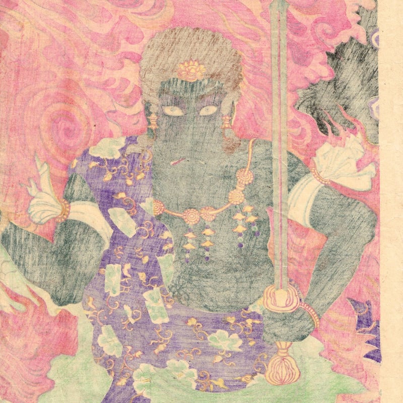 揚州周延「橋供養梵字文覚」明治16年(1883)【浮世絵】 | 浮世絵販売