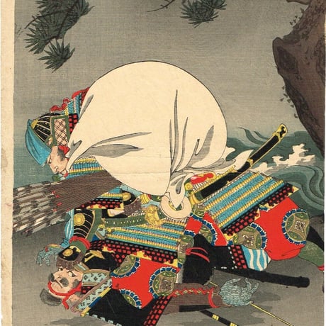 揚州周延 「日本歴史教訓画 真田与市義貞 俣野五郎景久」 明治30年(1897年)【浮世絵】