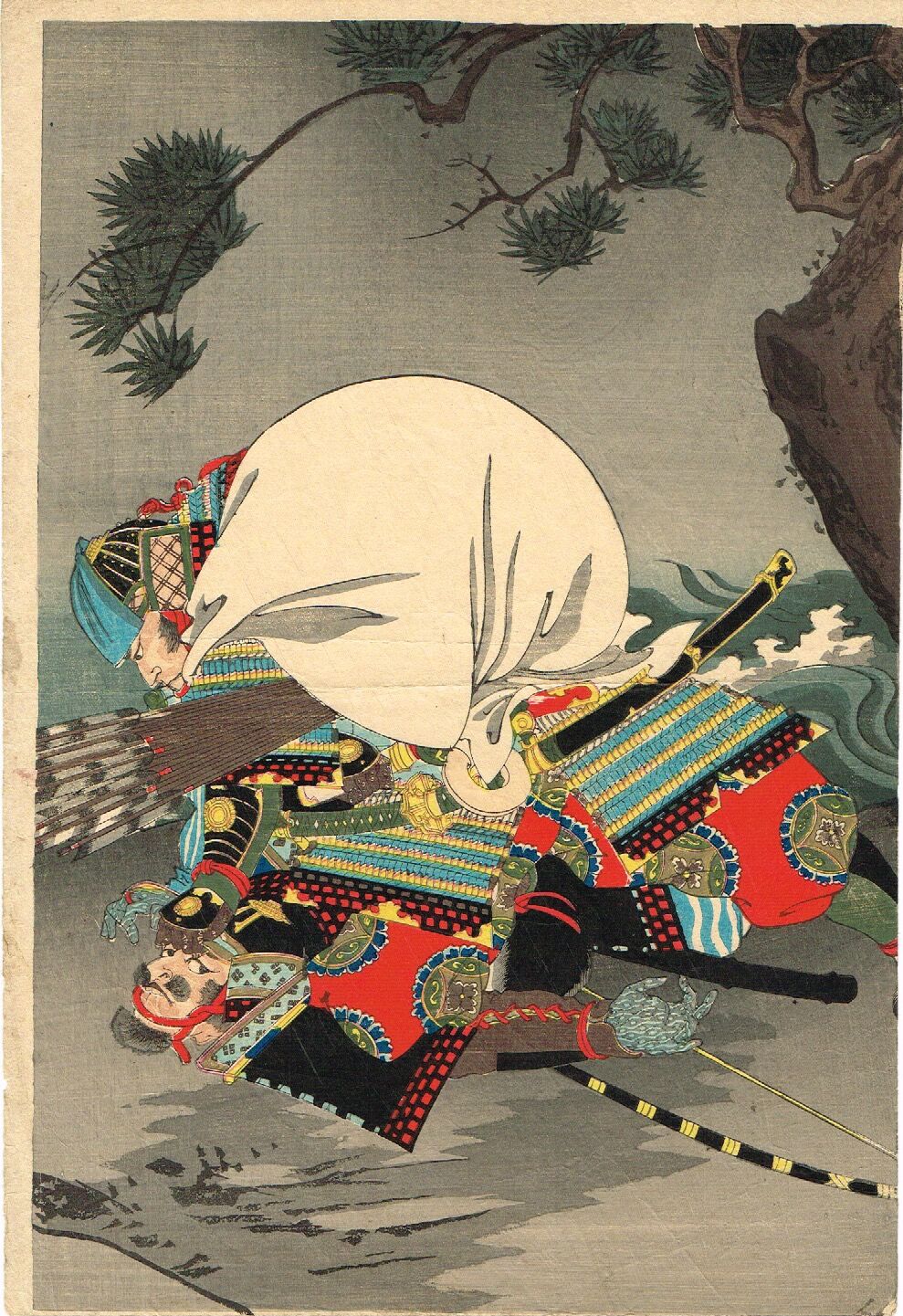 揚州周延 「日本歴史教訓画 真田与市義貞 俣野五郎景久」 明治30年