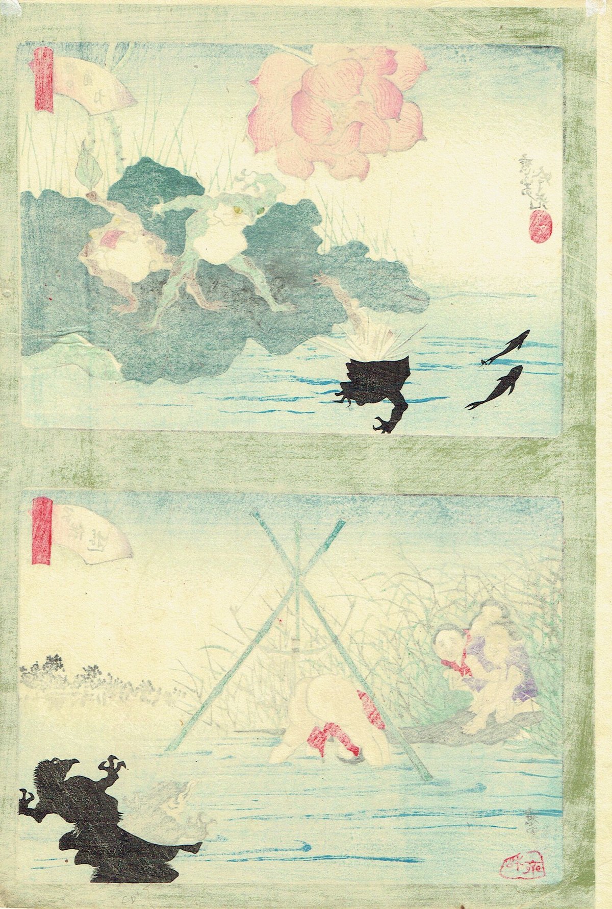 明治瀬戸の名工 加藤繁十 桃花園画 上絵飛鶴文花瓶 其の弍 名古屋絵付 瀬戸 明治瀬戸の名工 加藤繁十 桃花園画 上絵飛鶴文花瓶