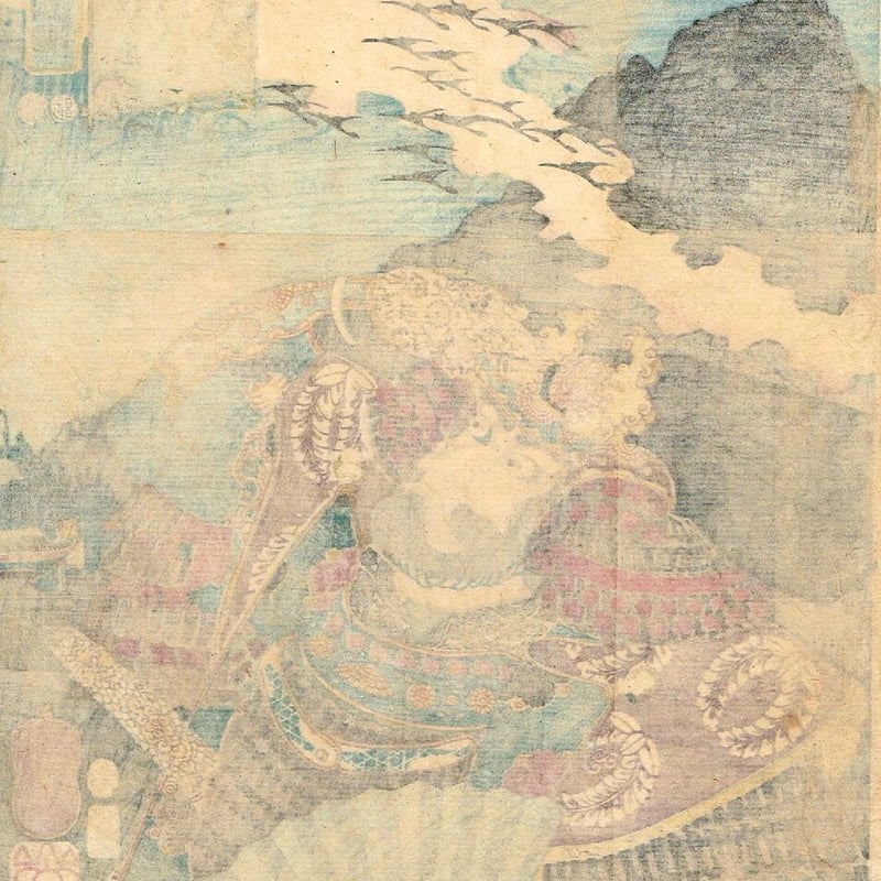 歌川国芳「燿武八景 北京落雁 藤原正清(加藤清正)」嘉永5年 歌川国芳「燿武八景 北京落雁 藤原正清(加藤清正)」嘉永5年