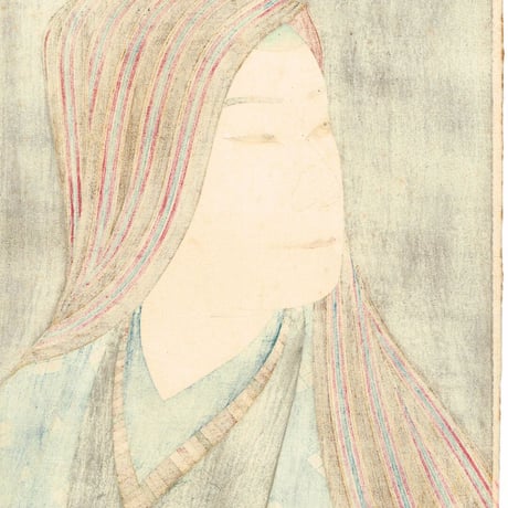吉川観方「初代中村鴈治郎の紙屋治兵衛　佐藤章太郎版」大正12年（1923）【浮世絵】