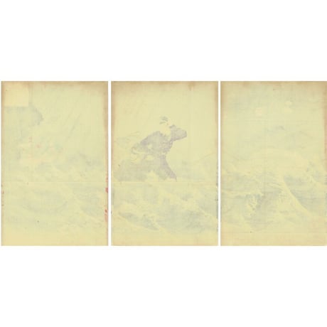 安達吟光「根津砲兵大尉 飯田海軍大尉」明治27年（1894）【浮世絵】