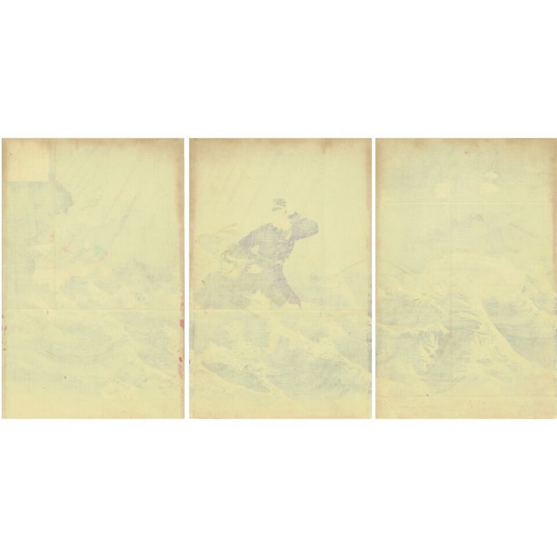 安達吟光「根津砲兵大尉 飯田海軍大尉」明治27年(1894 安達吟光「根津砲兵大尉 飯田海軍大尉」明治27年(1894