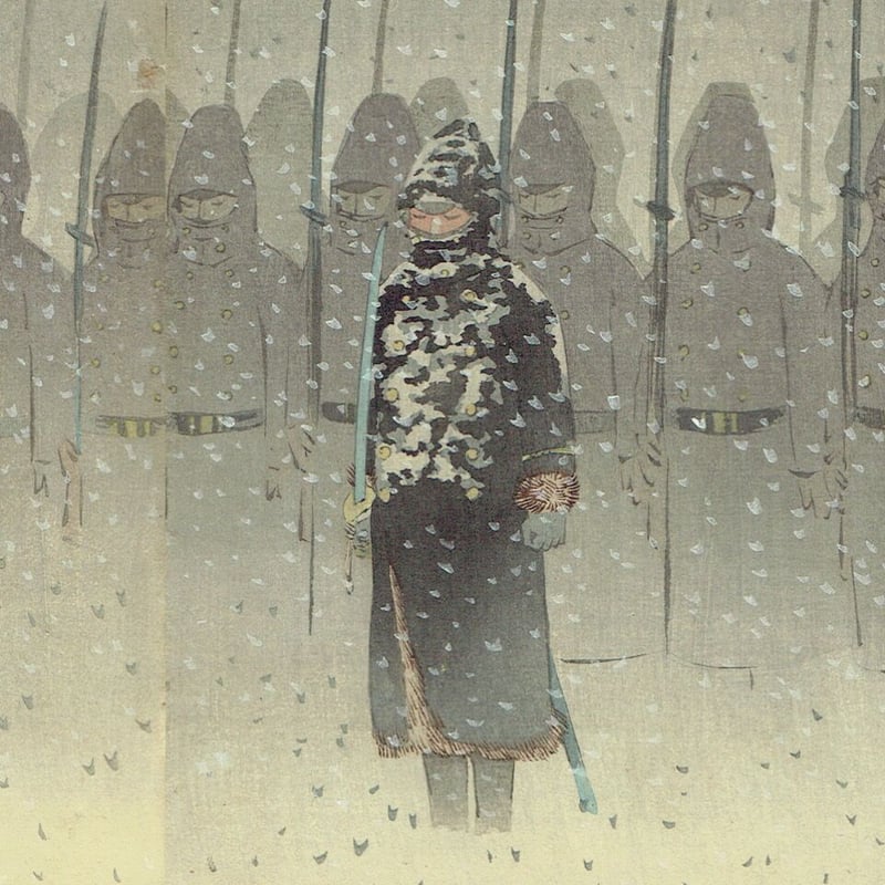 小林清親「威海衛上陸進軍之図」明治28年(1895)【浮世絵 小林清親「威海衛上陸進軍之図」明治28年(1895)【浮世絵